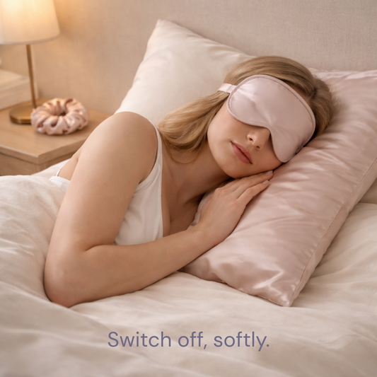 Silk Sleep Ritual Set – 100% Mulberry Silk Pillowcase, Eye Mask & Hair Tie
