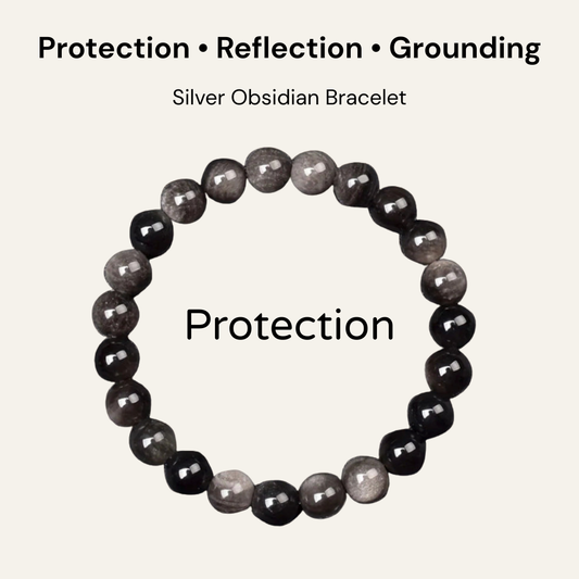 Silver Obsidian – Protection Bracelet (8mm Beads)
