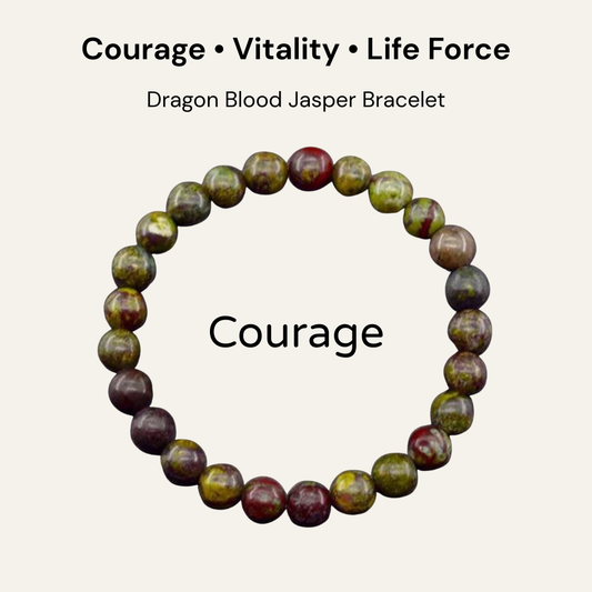 Dragon Blood Jasper – Courage Bracelet (8mm Beads)