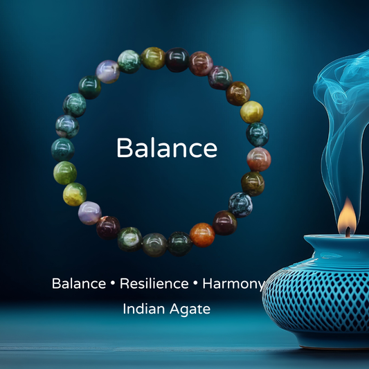 Indian Agate – Balance Bracelet (8mm Beads)