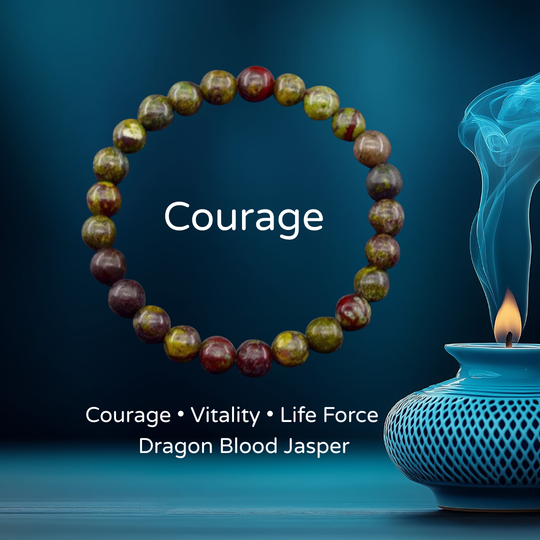 Dragon Blood Jasper – Courage Bracelet (8mm Beads)