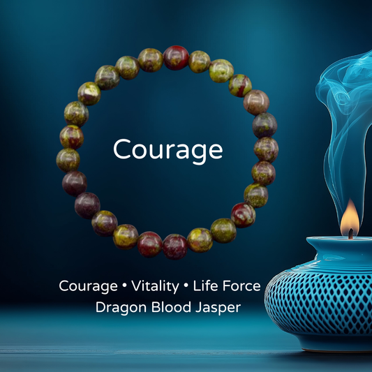 Dragon Blood Jasper – Courage Bracelet (8mm Beads)
